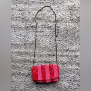 Elegant Anthropologie Pink Striped Women's clutch